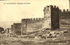 VINTAGE POSTCARD Greece Salonique Walls of the city