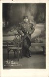 CARTE PHOTO Louis Guillemeau 1892 1950 Chasseur a pied Militaria (n°17 sur kepi)