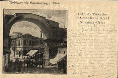 VINTAGE POSTCARD Greece Arc de Triomphe of Alexandre Large Salonique