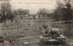 VINTAGE POSTCARD Indo-China Annam Tourane Entered of the garden of the city