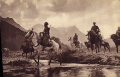 CPA Militaria Spahs en reconnaissance Chevaux