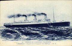 CPA Bateau Marine de Commerce Massilia Paquebot de la compagnie Sud Atlantique 