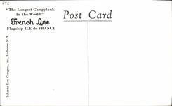 POSTAL MODERNA línea francesa sitio que fuma del barco de Ile de France