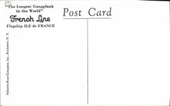 Miwte alegre de la sala de estar de Ile de France del barco de la POSTAL de la VENDIMIA