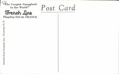 VINTAGE POSTCARD Boat Ile de France Hand large hearth and staircase