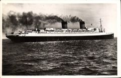 La línea del vapor de Ile de France del barco de la POSTAL de la VENDIMIA de Le Havre tiene Nueva York