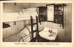 Cabina de Cuba del vapor del barco de la POSTAL de la VENDIMIA de la 2da clase