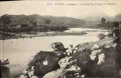 VINTAGE POSTCARD Tonkin Langson Song Ky Kong and Mano Sound