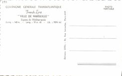 CPA Bateau Compagine Generale Transatlantique French Line Ville de Marseille 