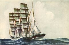 CPA Bateau Quatre Mats barque Haffner