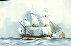 VINTAGE POSTCARD Boat Vessel of the Company of the lndes Haffner