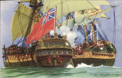 VINTAGE POSTCARD Boat With the Haffner boarding