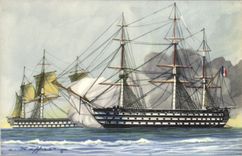 VINTAGE POSTCARD Bateau Haffner Vaisseaux Fights with the embossage