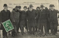VINTAGE POSTCARD Crue of the Seine Ivry Mr Lepine Prefect of police gives his indications has Mr Fallieres TOP