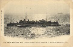 VINTAGE POSTCARD Army maneuvers Sloop Destroyer making the Registry of the Admiral Gervais during the night