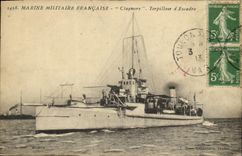 VINTAGE POSTCARD French Navy Claymore Tropilleur d' Escadre Boat