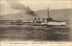 VINTAGE POSTCARD French Navy Francis Garnier Destroyer of open sea Boat