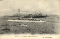 VINTAGE POSTCARD Boat Durandal Against destroyer