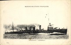 VINTAGE POSTCARD Boat French Navy Somali Destroyer