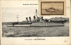 VINTAGE POSTCARD Boat French Navy Destroyer Fortune