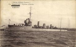 VINTAGE POSTCARD Moroccan Boat Destroyer of Bambara Squadron