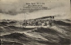 VINTAGE POSTCARD Boat Naval War Flamberge French Destroyer of 1st rank