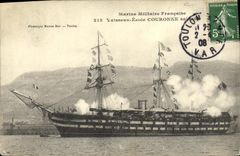 VINTAGE POSTCARD Bateau French Navy Vessel School Crowns