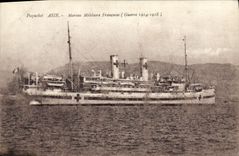 VINTAGE POSTCARD Boat Steamer Asia French Navy