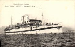 VINTAGE POSTCARD Boat French Navy Ship Hospital Sphinx
