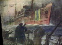 VINTAGE POSTCARD Boat Boarding Of the Neutral Cargo liner