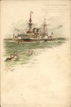 VINTAGE POSTCARD Bateau Keeps dimensions Cuirasse Admiral Trehouart Bouvines Jemmapes Valmy