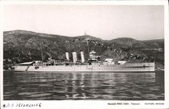 VINTAGE POSTCARD Boat HMS Devonshire