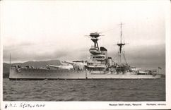 VINTAGE POSTCARD Boat HMS Resolution