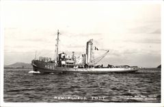 VINTAGE POSTCARD Strong Tow boat