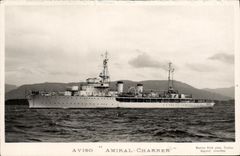 VINTAGE POSTCARD Boat Sloop Admiral Charner