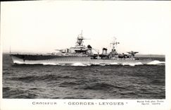 VINTAGE POSTCARD Boat Cruiser Georges Leygues