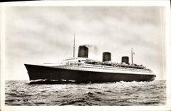 CPA Bateau Transatiantique French Line Normandie