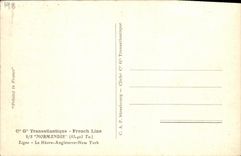 CPA Bateau Transatiantique French Line Normandie