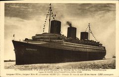 CPA Bateau Paquebot Normandie de la Compagnie Generale Transatlantique
