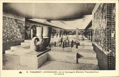 CPA Bateau Paquebot Normandie de la Compagnie Generale La piscine