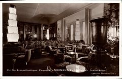 Vapor de Normandía del barco de la POSTAL de la VENDIMIA del Co transatlántico una esquina de la sala de estar grande