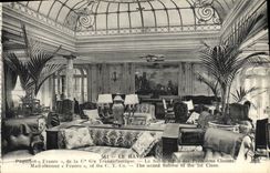 Vapor Francia de Le Havre del barco de la POSTAL de la VENDIMIA de los Transatlantic General Company la sala de estar mezclada de las primeras clases