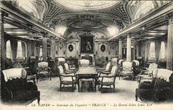 CPA Bateau Le Havre Interieur du Paquebot France Grand SAlon Louis XIV