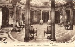 Barco Le Havre de la POSTAL de la VENDIMIA la silla de cubierta Francia el de la Rotonda