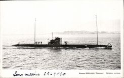 VINTAGE POSTCARD Boat Submarine Calypso