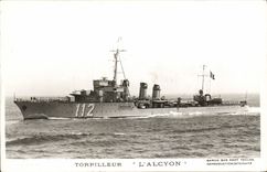 VINTAGE POSTCARD Boat Destroyer Alcyon