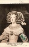 VINTAGE POSTCARD Museum Of Louvre Velasquez Diego Queen Matie Anne