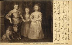 VINTAGE POSTCARD Van Dyck Children Of Charles 1st