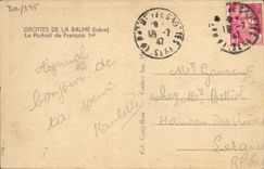 VINTAGE POSTCARD Caves Of Balme the Portrait of François 1st