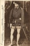 VINTAGE POSTCARD French School Equestrian Portrait of Henri II Clouet Museum of Louvre Paris